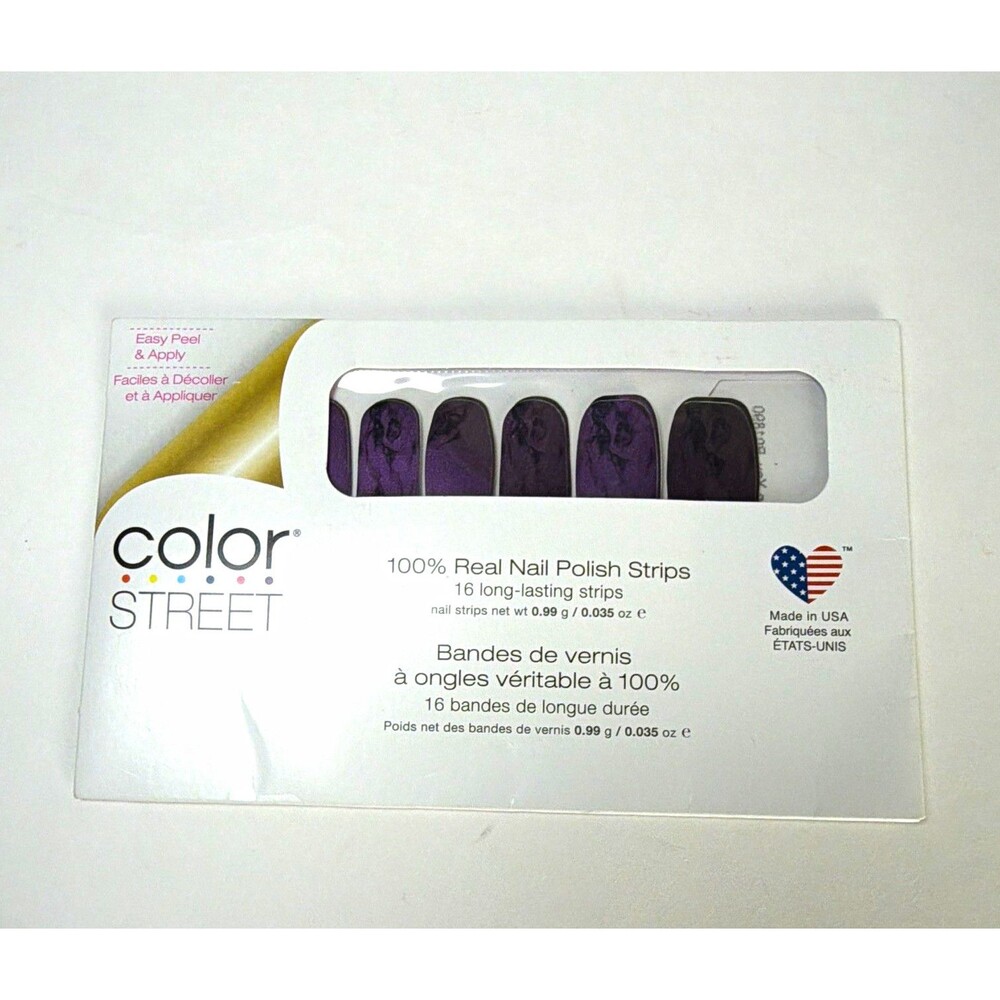 Color Street Nail Polish Strips Purple/Black Glitter FDS572 0.035 oz